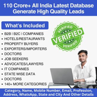110 Crore+ All India Latest Database Generate High Quality Leads